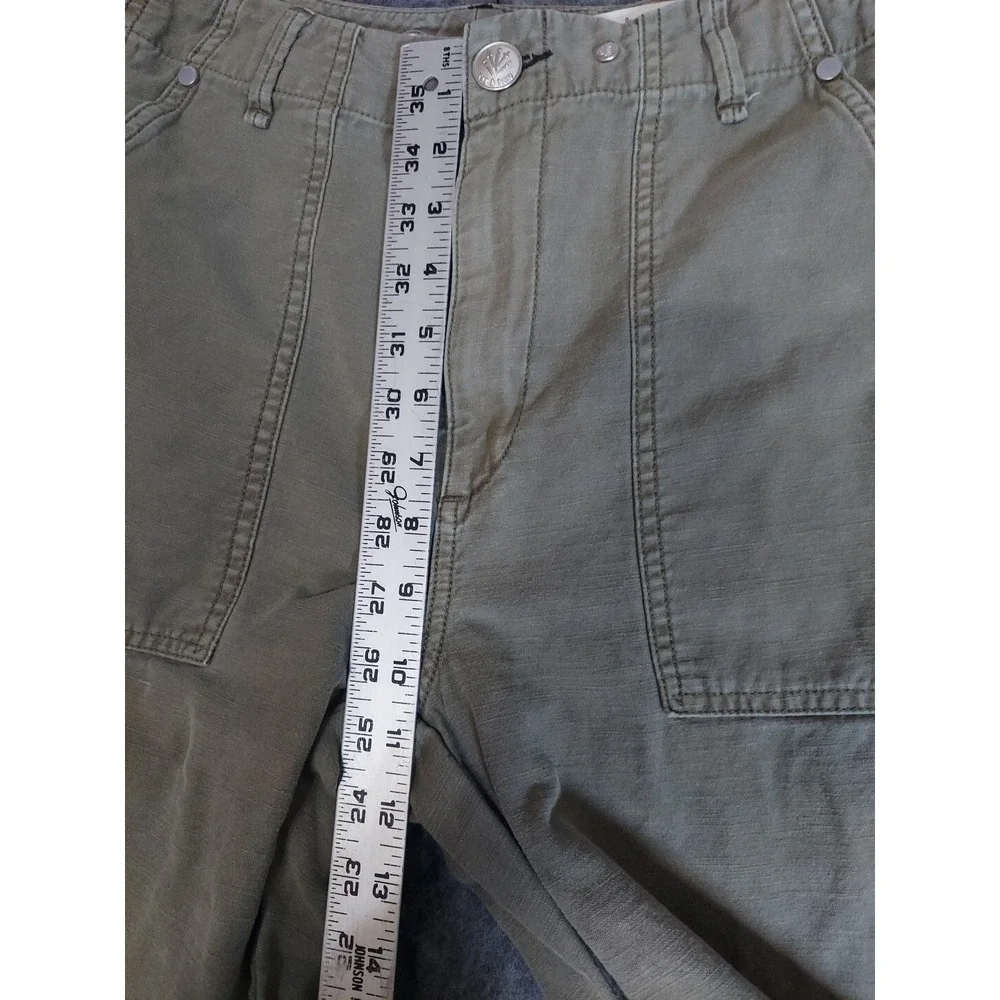 Rag And Bone Pants Women 24 Green Olive Military Raw Hem Soft Cotton Flared Boho